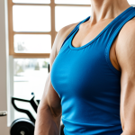 A focused individual in modest, professional fitness attire, performing gentle arm and shoulder warm-up exercises with very light dumbbells in a well-lit home gym setting. The background is clean and organized, with soft natural light. The person is in a natural pose, demonstrating correct technique with perfect anatomy, correct proportions, well-formed hands, and natural body proportions. Professional photography, high-resolution, sharp focus, natural colors, realistic. safe for work, appropriate content, fully clothed, modest, family-friendly.